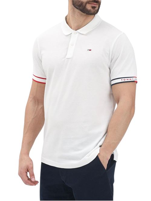 Polo uomo bianca in cotone Tommy Jeans | DM0DM21306YBL